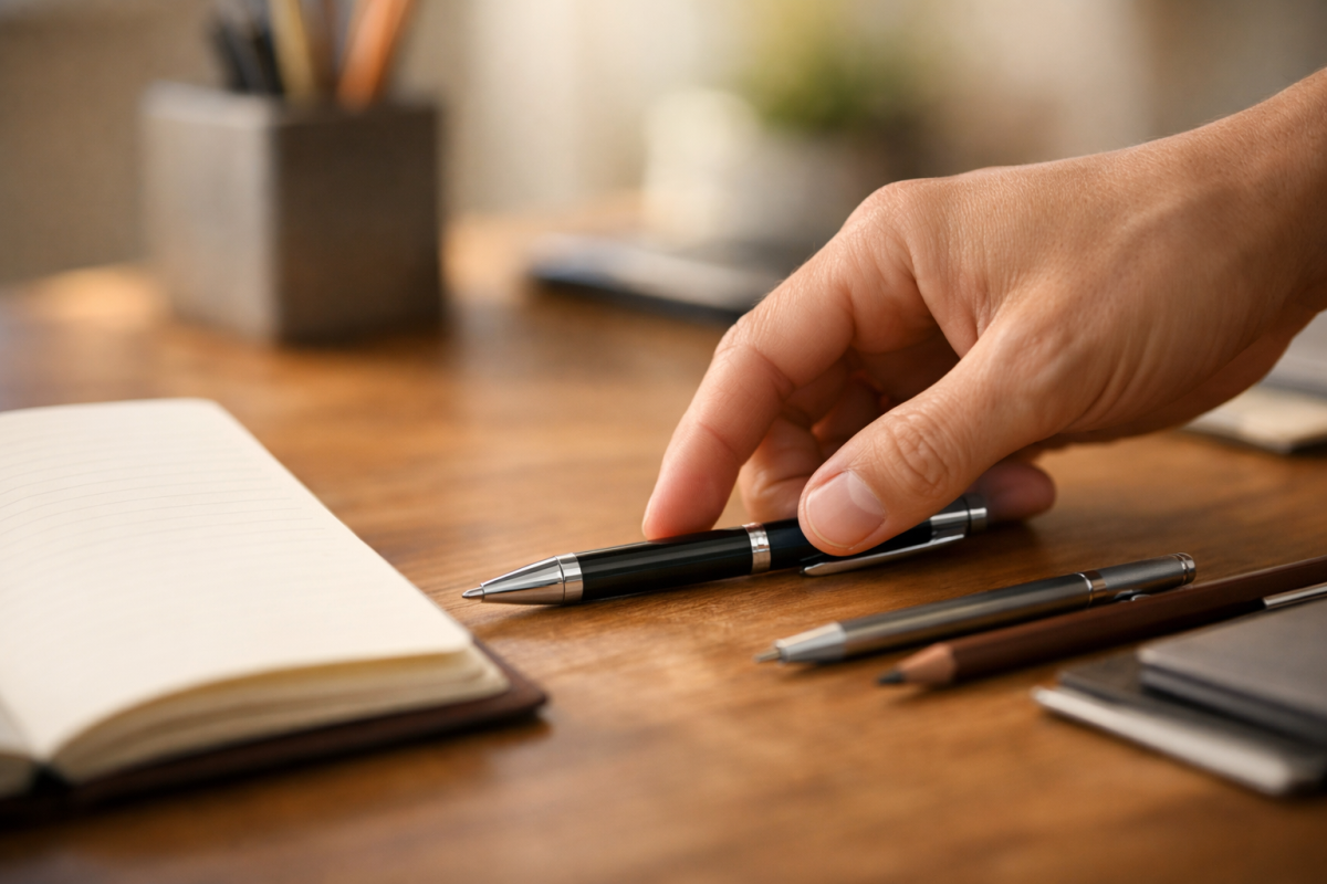 Person choosing an AI writing tool confidently