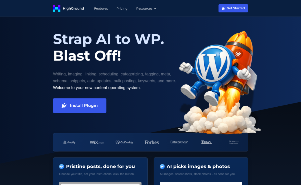 Screenshot of https://highground.ai/