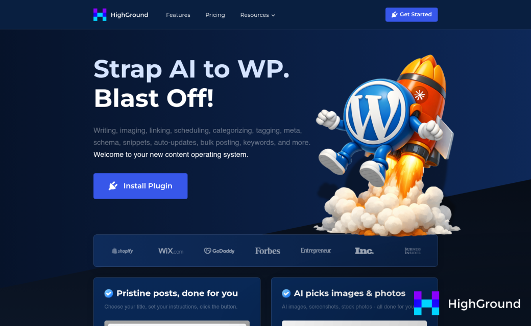 Screenshot of https://highground.ai/