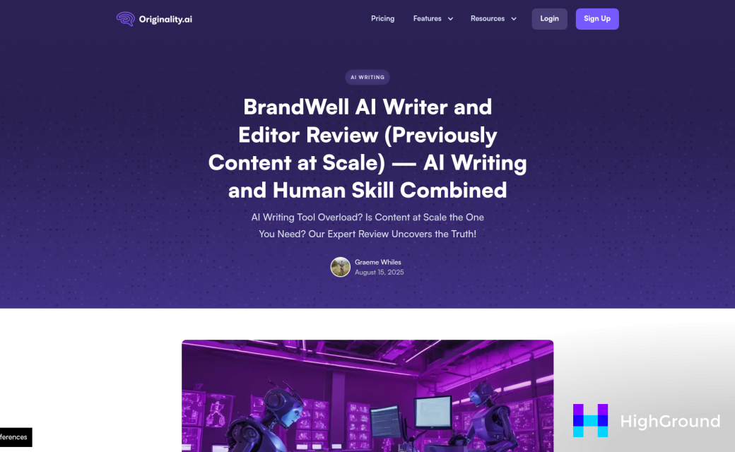 Screenshot of https://originality.ai/blog/content-at-scale-ai-writer-and-editor-review