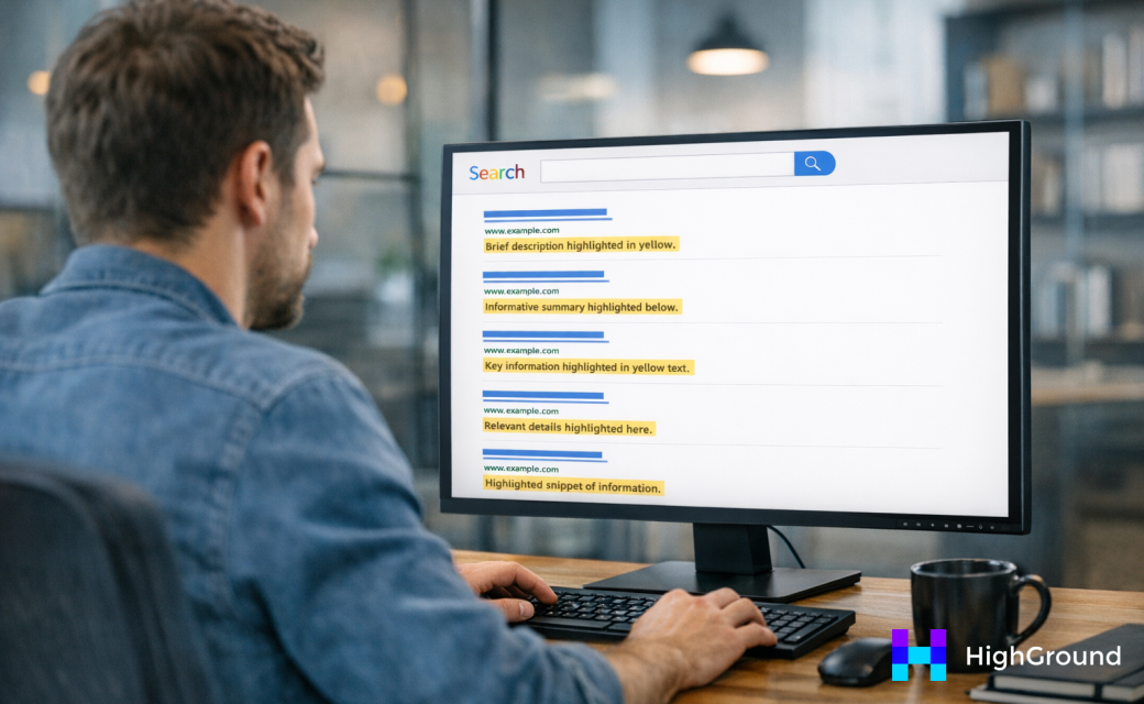 Search results showing meta description snippets