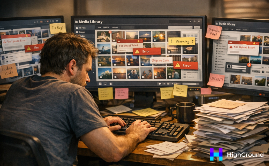 Frustrated person staring at WordPress dashboard screen