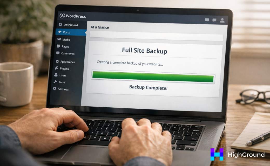 Digital backup shield protecting WordPress media files