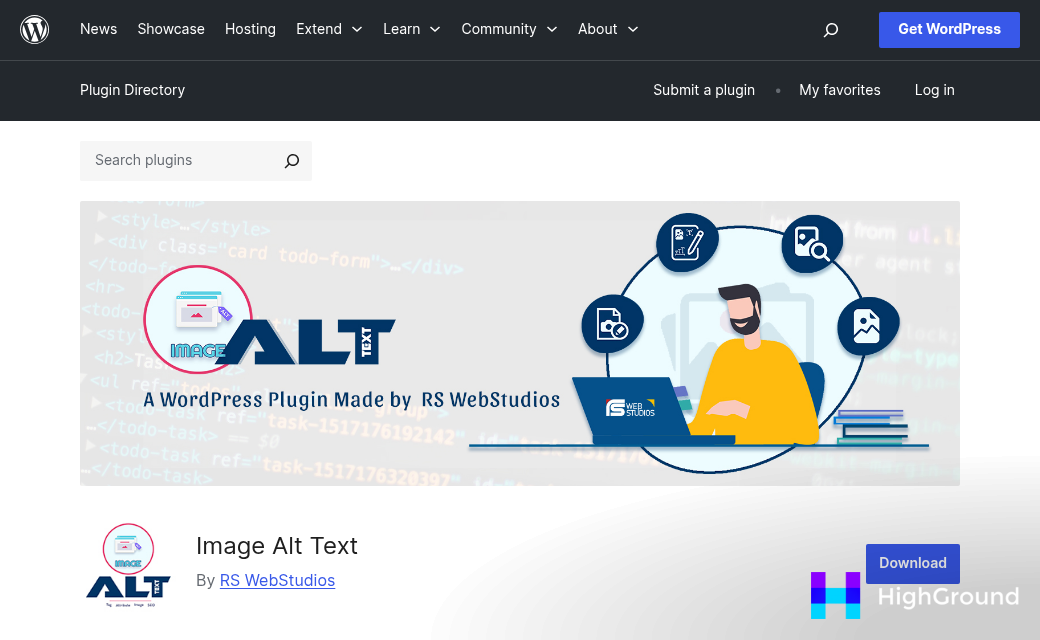WordPress media library showing image alt text fields