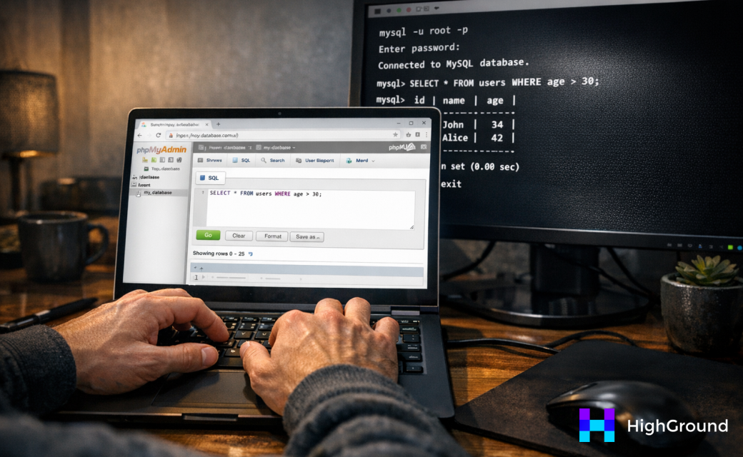 WordPress database table showing internal links