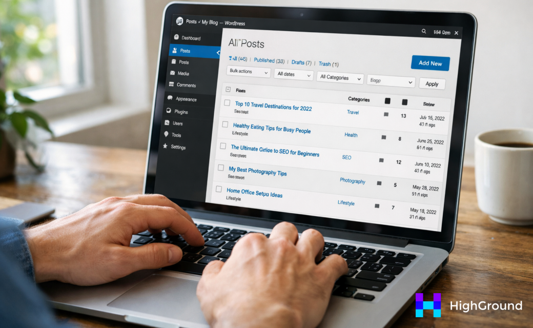 WordPress bulk post date update interface