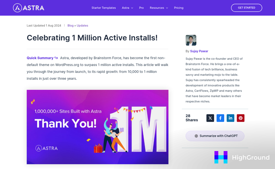 ZipWP AI website builder interface screenshot
