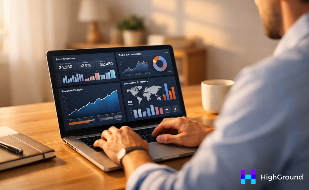AI linking performance dashboard with metrics