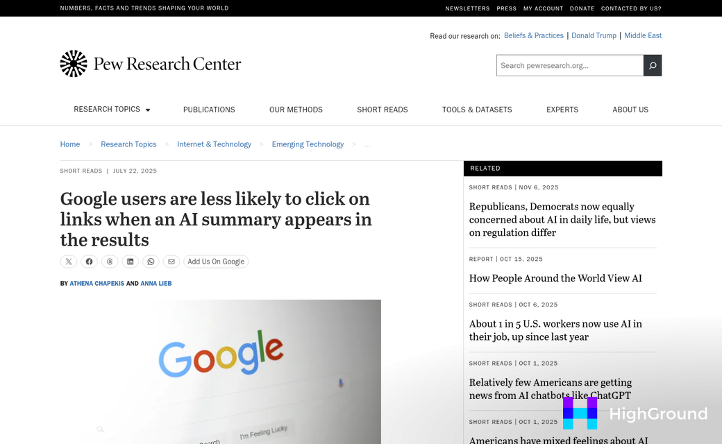 Google AI Overviews search results screenshot