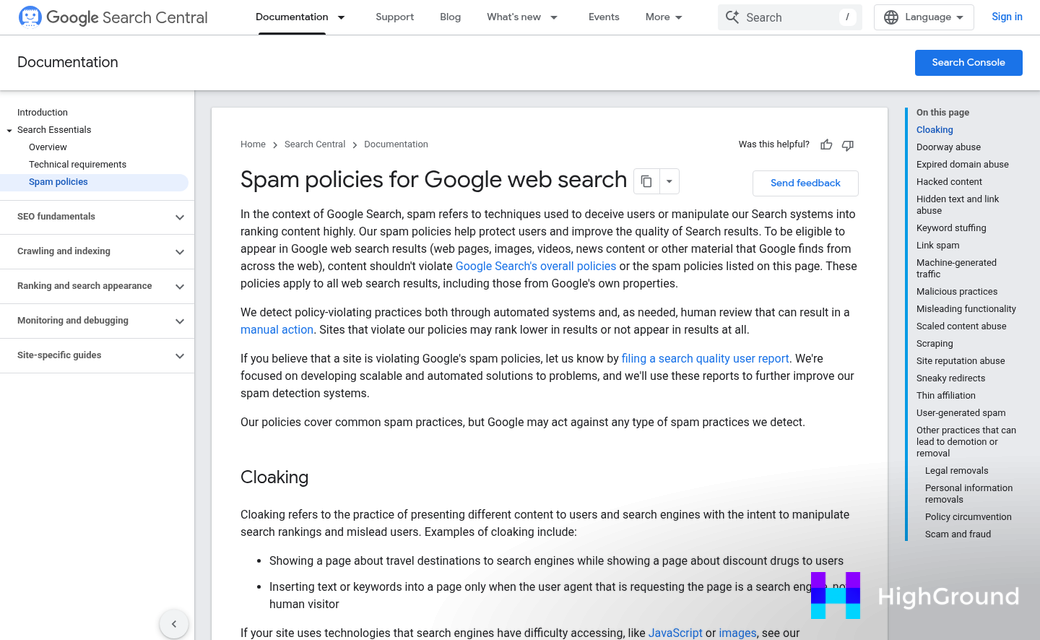 Google search results page on screen