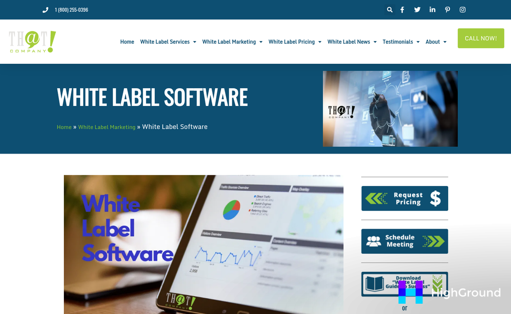 Dashboard showing website management features comparison