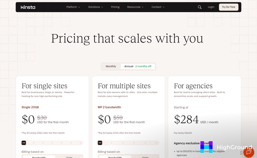 Agency WordPress management dashboard comparison chart
