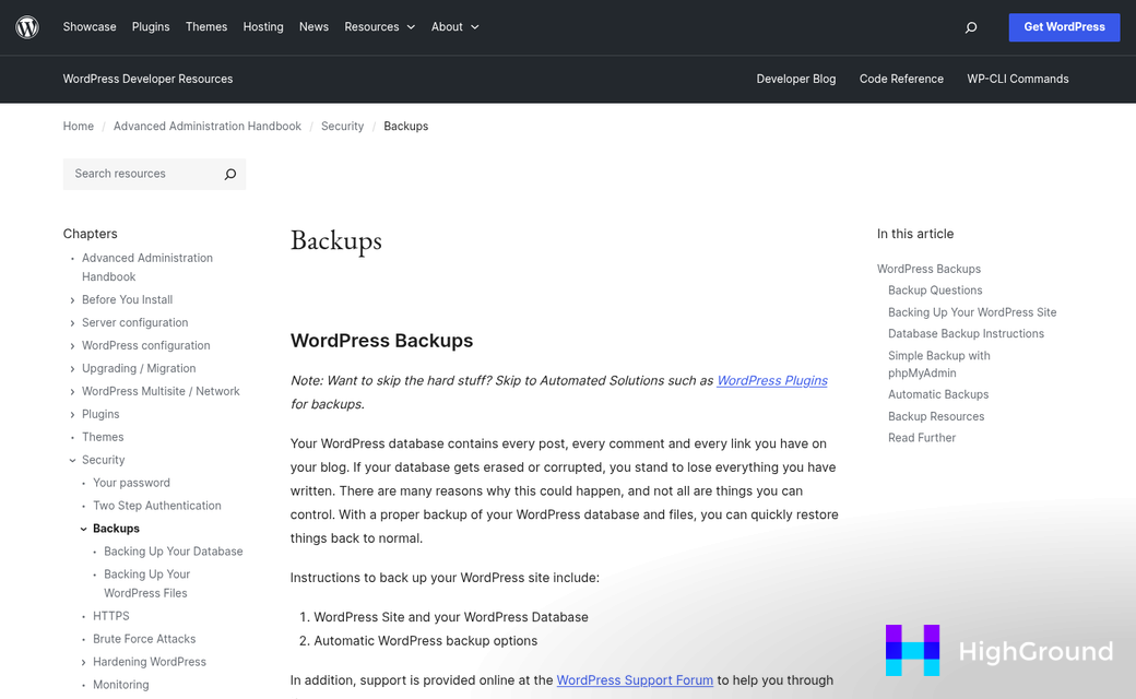 Dashboard showing backup status across multiple sites