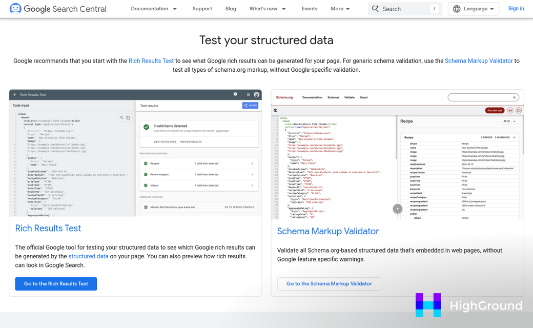 Schema markup tool selection interface screenshot