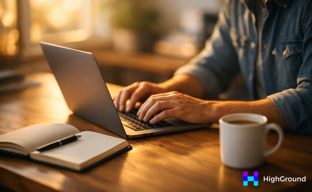 Person planning content strategy with AI tool