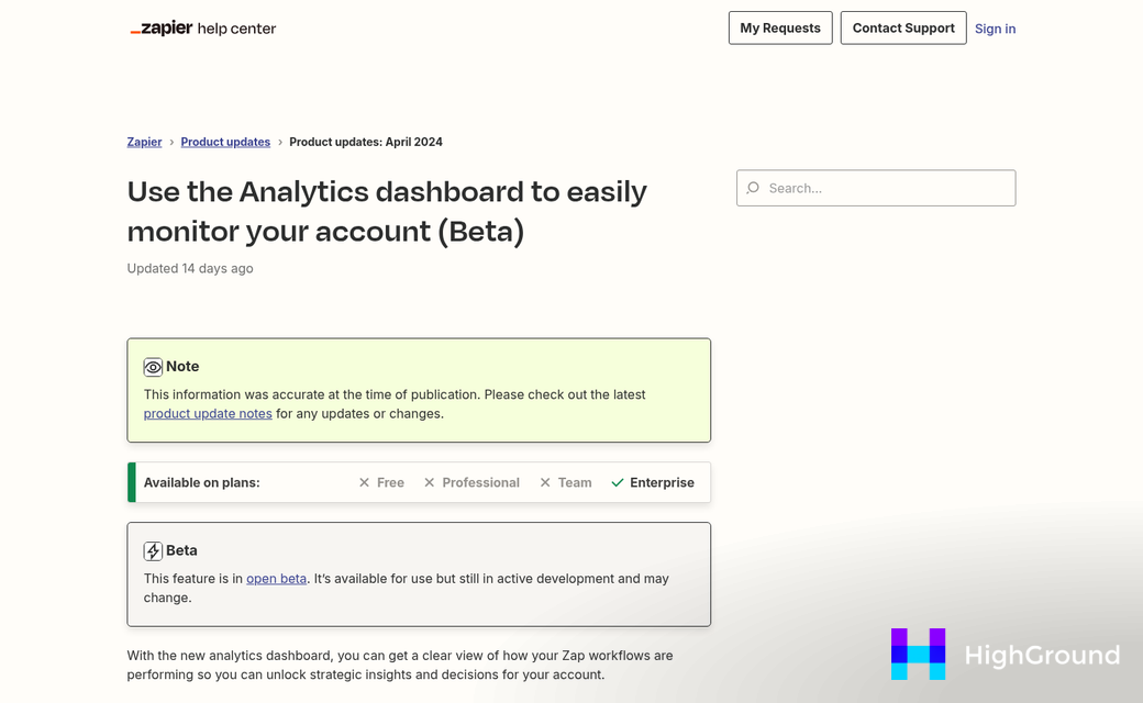 Automated workflow dashboard running without errors