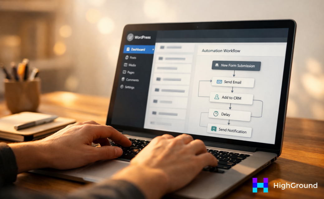 n8n workflow connecting to WordPress dashboard