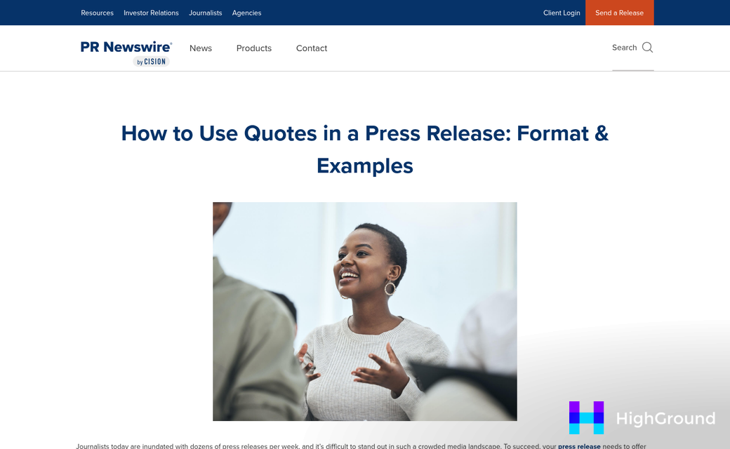 AI prompt transforming blog post into press release