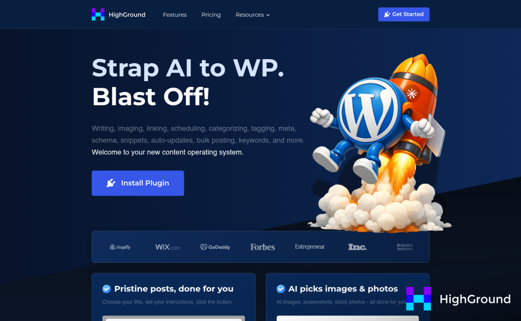 Screenshot of https://highground.ai/