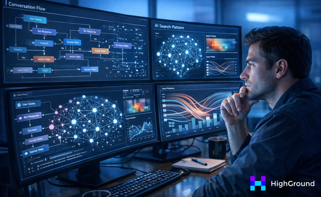 Conversation data flowing into content optimization dashboard