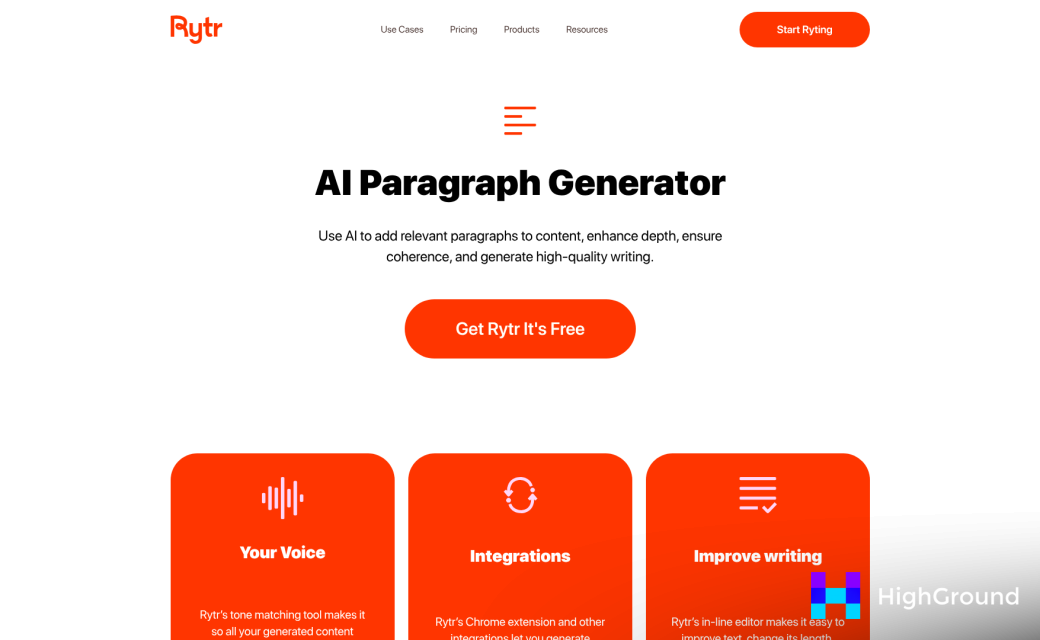 Screenshot of https://rytr.me/use-cases/paragraph-content