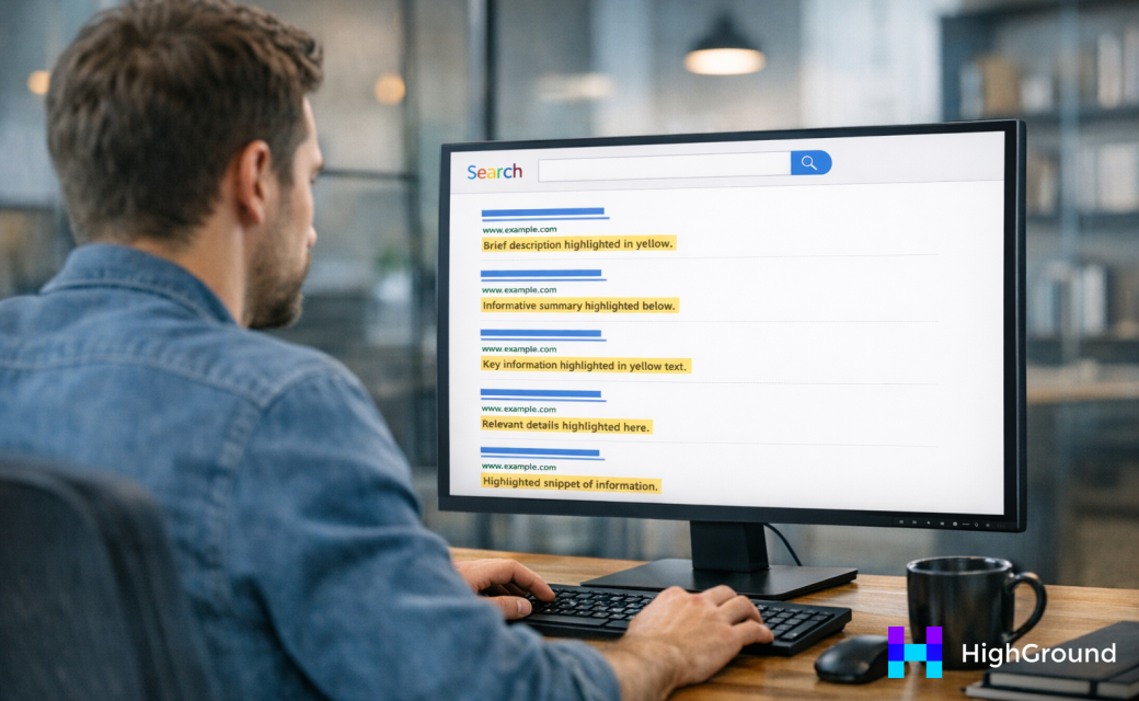 Search results showing meta description snippets