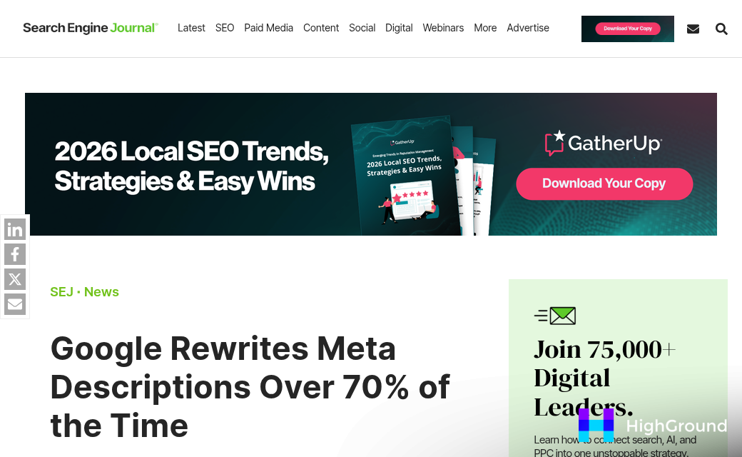 Google search results showing meta description snippet