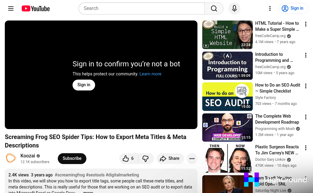 WordPress meta description audit dashboard overview