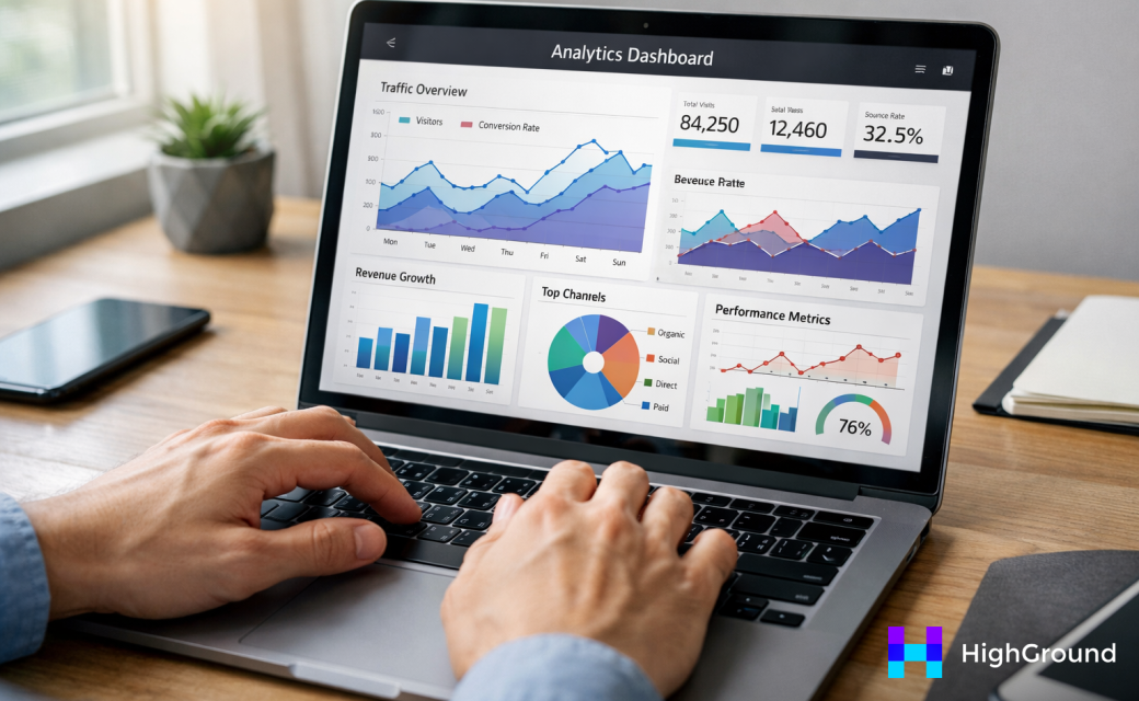 CTR analytics dashboard showing search performance trends