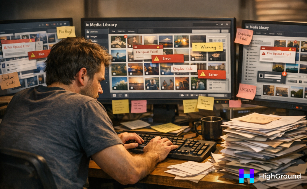 Frustrated person staring at WordPress dashboard screen