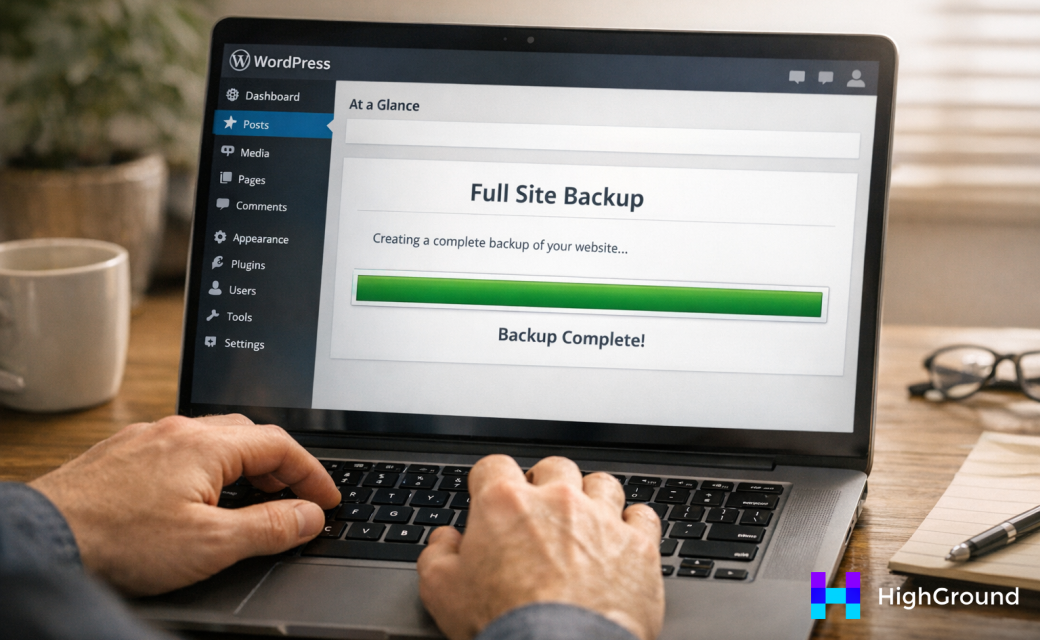 Digital backup shield protecting WordPress media files